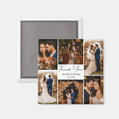 モダン感謝していの6枚の写真結婚を マグネット (正面/裏面)