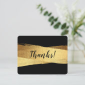 モダン感謝していシックな金ゴールド筆ストローク サンキューカード (スタンド正面)