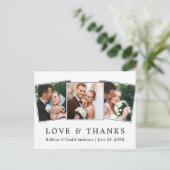 モダン感謝していシンプルラヴ結婚の3枚の写真 ポストカード (スタンド正面)