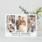 モダン感謝していシンプルラヴ結婚の5枚の写真 サンキューカード (スタンド正面)