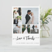 モダン感謝していシンプル写真コラージュのラヴ結婚ィズ カード (スタンド正面)