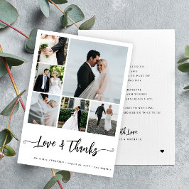 モダン感謝していシンプル写真コラージュのラヴ結婚ィズ カード