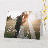 モダン感謝していスタイリッシュ結婚Script You Photo Card カード (黄色い花)