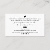 モダン感謝していミニマル白黒の台本の順序は 名刺 (裏面)