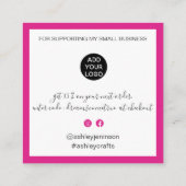 モダン感謝してい台詞を指示ミニマルする スクエア名刺 (裏面)