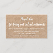 モダン感謝してい小ビジネスクラフトトレンディーシック エンクロージャーカード (裏面)