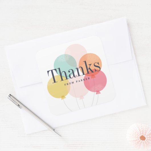 モダン感謝してい束 スクエアシール (封筒)