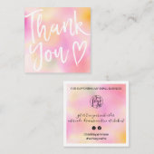 モダン感謝してい順序をスクリプトで指定グラデーションする スクエア名刺 (正面/裏面)