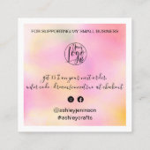 モダン感謝してい順序をスクリプトで指定グラデーションする スクエア名刺 (裏面)