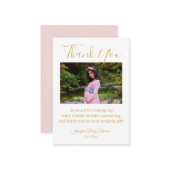 モダン感謝してい黄金あなた赤ちゃんシャワー写真予算 ノートカード (正面/裏面インサイチュ)