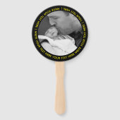 モダン感謝していBlack Yellow Website QRコード写真 ハンドファン (裏面)