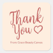 モダン感謝していNatural Cream Redのスクリプト スクエアシール (正面)