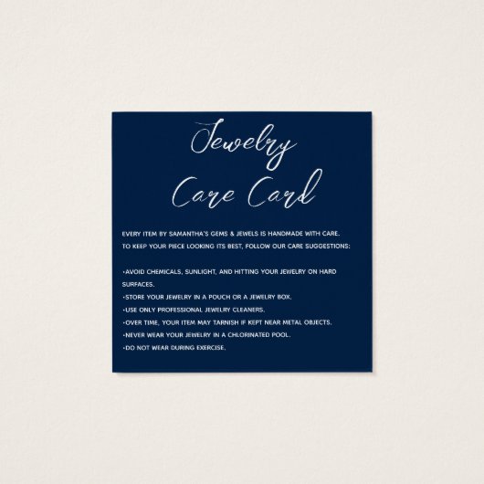 モダン感謝ジュエリー気にカードとロゴ (裏面)