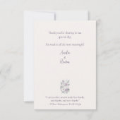 モダン感謝ラベエレガントンダフローラアーチ サンキューカード (裏面)