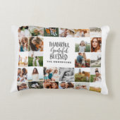 モダン感謝賛美数々の写真エレガント脚本 アクセントクッション (裏面)