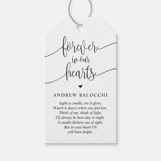 モダン慰霊蝋燭葬祭ラベル ギフトタグ (正面)
