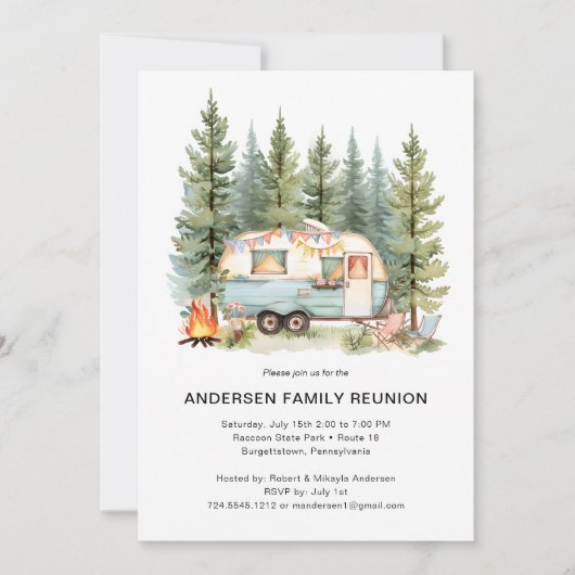 モダン懇親会素朴フォレシンプルスト招待状 招待状 (正面)