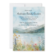 モダン懇親会素朴ワイルドフラワー招待状