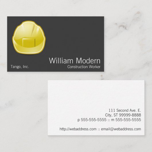 モダン懸命ハット建築アーキテクト 名刺 (正面/裏面)