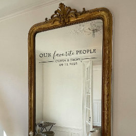 「モダン我が国お気に入りの民」の結婚鏡デカール ウィンドウサイン