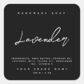 モダン手作り石鹸の黒い原料 スクエアシール (正面)