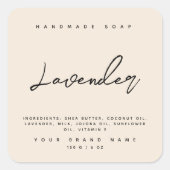 モダン手作り石鹸原料ベージュ スクエアシール (正面)