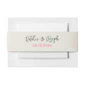 モダン手書きお洒落おもしろい結婚レトロ 招待状ベリーバンド (正面例)