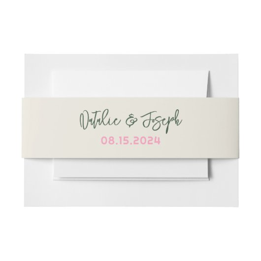 モダン手書きお洒落おもしろい結婚レトロ 招待状ベリーバンド (正面例)