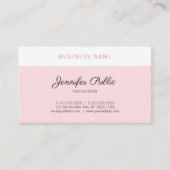 モダン手書きエレガントフォントスクリプトピンクラグジュアリー 名刺 (正面)