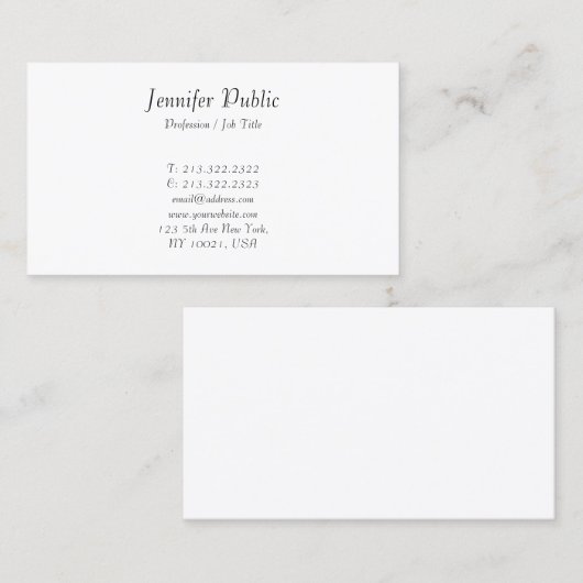 モダン手書きスクリプエレガントト最小化者 名刺 (正面/裏面)