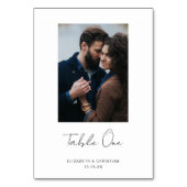 モダン手書きスクリプカスタムトの写真結婚 テーブルナンバー (正面)