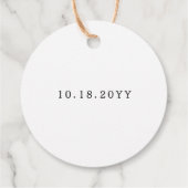 モダン手書きスクリプトハートの結婚あり フェイバータグ (裏面)