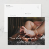 モダン手書きスクリプ信じ写真 ポストカード (正面/裏面)