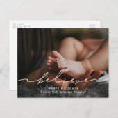 モダン手書きスクリプ信じ写真 ポストカード (正面/裏面)