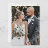 モダン手書きスクリプ結婚ト 招待状 (裏面)