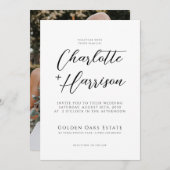 モダン手書きスクリプ結婚ト 招待状 (正面/裏面)