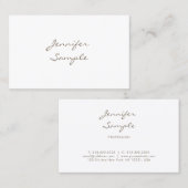 モダン手書きスクリプ魅力的トのラユニークイン 名刺 (正面/裏面)