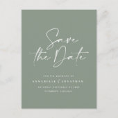 モダン手書きタイポグラフィ結婚の緑 ポストカード (正面)