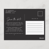 モダン手書きタイポグラフィ結婚白黒 ポストカード (裏面)