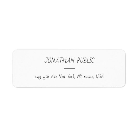 モダン手書きパーソナライズされたテンプレート ラベル (正面)