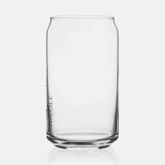 モダン手書きパーソナライズされた名の区別 ガラス缶 (左)