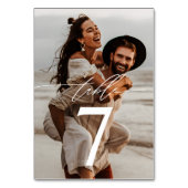 モダン手書きミニマルスクリプ結婚ト2-Photo テーブルナンバー (正面)