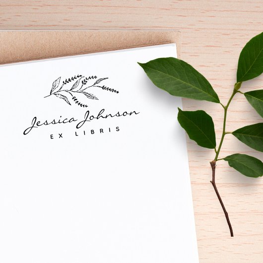 モダン手書きラベカスタムンダーLibrisブック ラバースタンプ