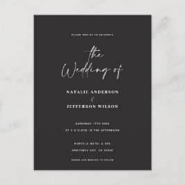 モダン手書き予算結婚のはがき ポストカード