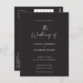 モダン手書き予算結婚のはがき ポストカード (正面/裏面)