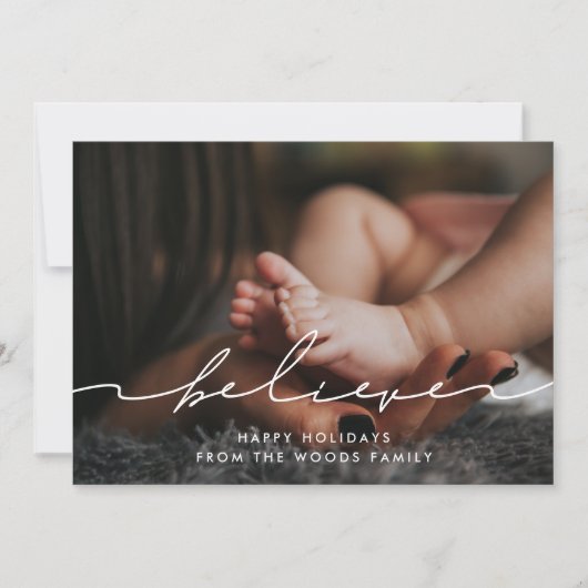 モダン手書き信じ写真 シーズンカード (正面)