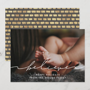 モダン手書き信じ写真 シーズンカード