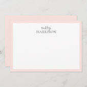 モダン手書き名赤面 ノートカード (正面/裏面)