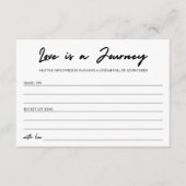 モダン手書き愛は旅のブライダルシャワー アドバイスカード (正面)