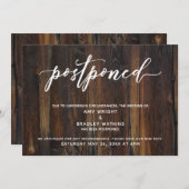 モダン手書き結婚の木素朴材 招待状 (正面/裏面)